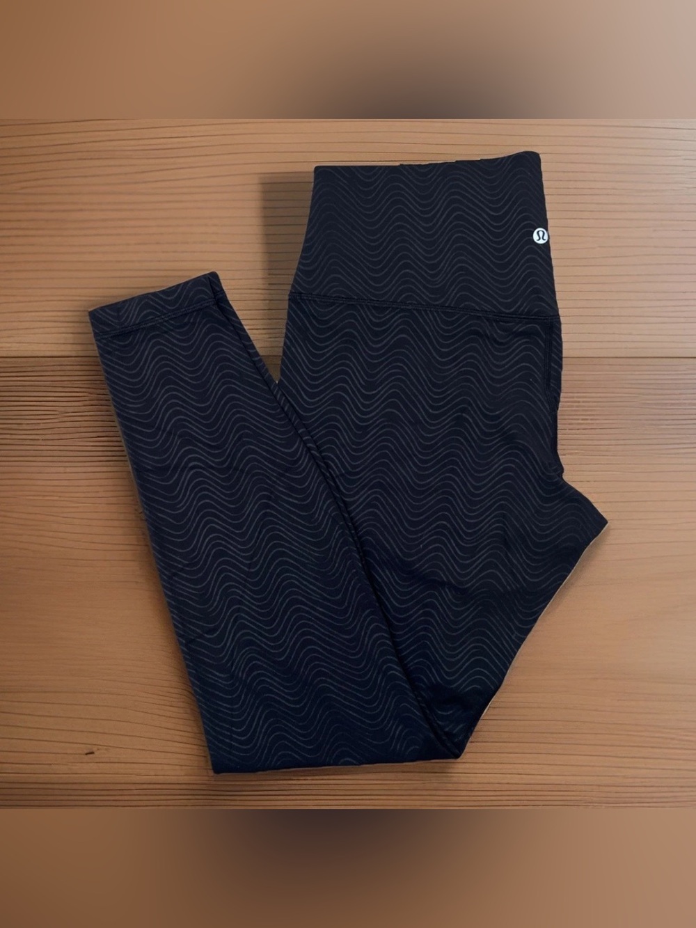 Lululemon Align Athletic Leggings Black Wavy Women’s 14 LW5DA5S